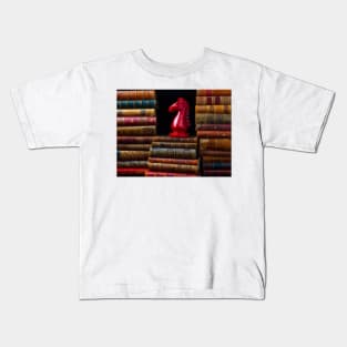 Old Books And Red Knight Kids T-Shirt